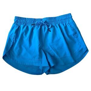 MPG Women's Running Shorts with attached brief Size Large Azule Blue
